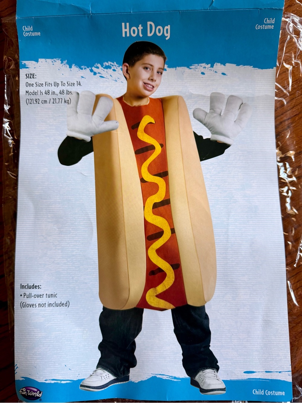 Fun World Kids Hot Dog Halloween Costume – One Size Fits Up to 14
